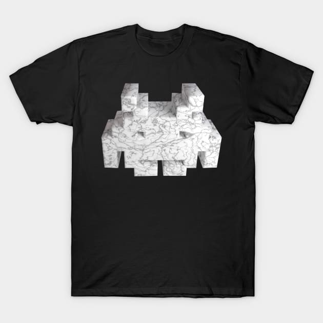 3D Alien - White-Marble T-Shirt by 3DMe